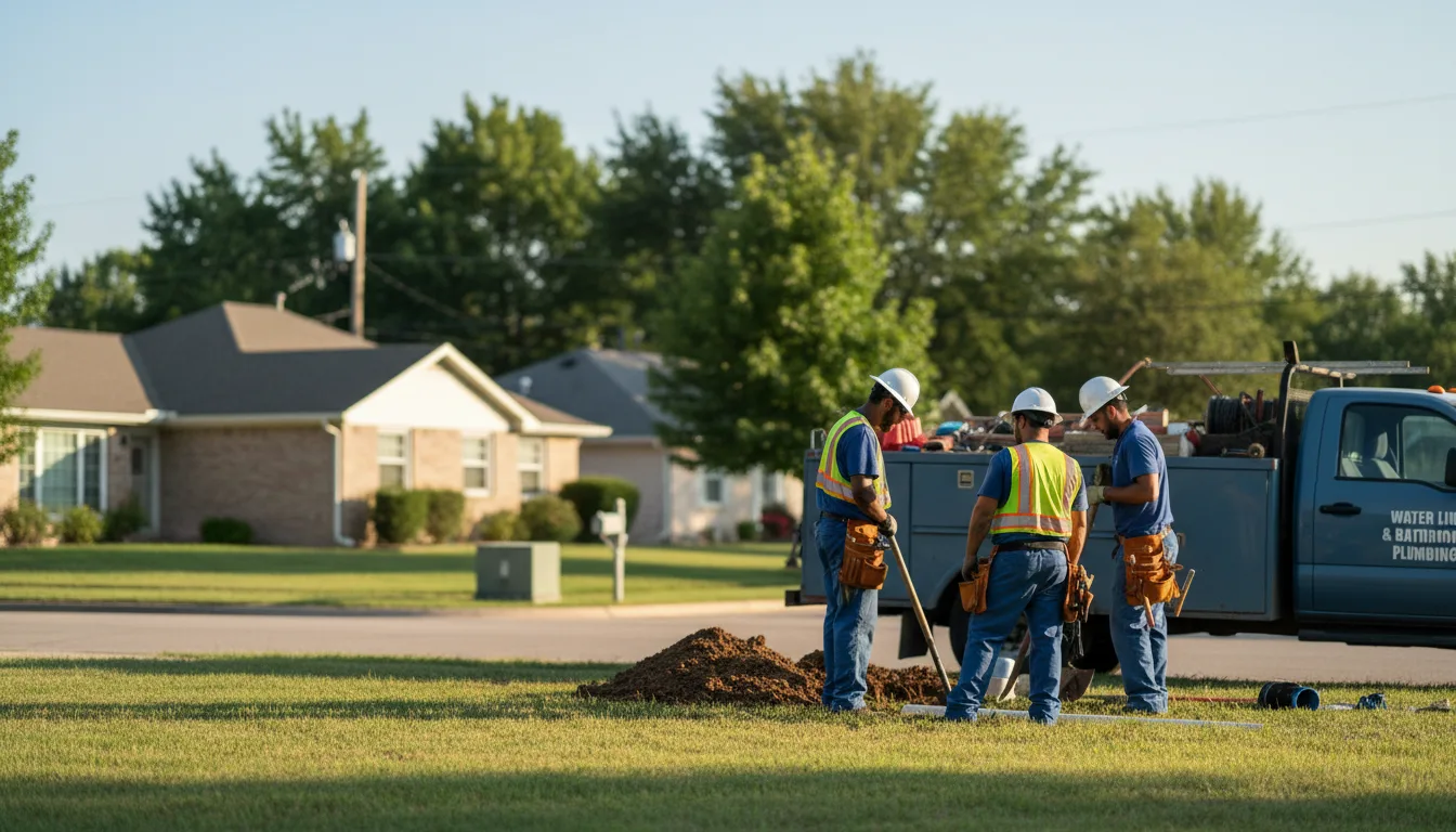 Residential water line and bathroom plumbing service in Hockley, TX